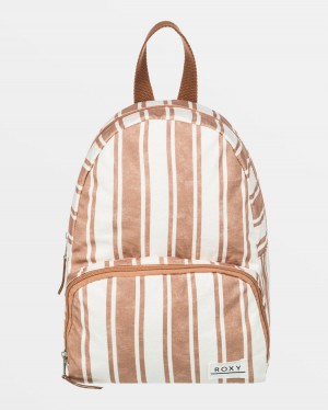 Girls's Roxy® Always Core Canvas Extra Small Backpack Brown Stripes | BRCQ-93148