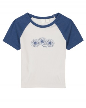 Girls's Roxy® Daisies Raglan T-Shirt White | LBZJ-81392