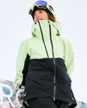 Girls's Roxy® Gore-Tex Stretch Purelines Snowboard Jackets Green | JYVI-90738
