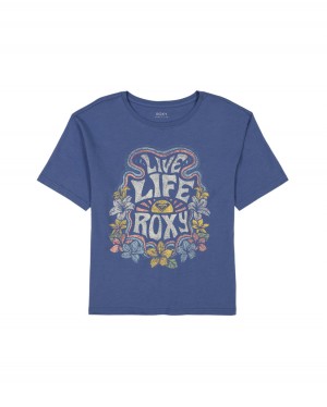 Girls's Roxy® Live Life Oversized T-Shirt Blue | LOSE-57926