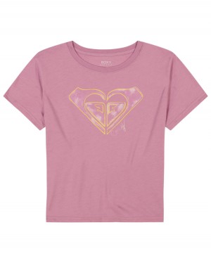 Girls's Roxy® Logo T-Shirt Purple | EJLX-58241