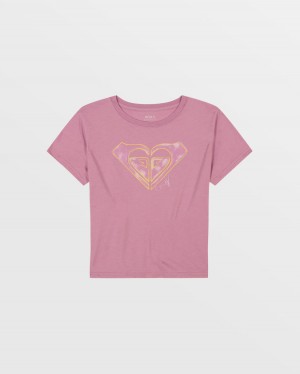 Girls's Roxy® Logo T-Shirt Purple | MVDQ-02934