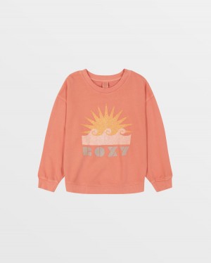 Girls's Roxy® Morning Hike Oversized Crew Sweatshirt Orange | OVUI-51948