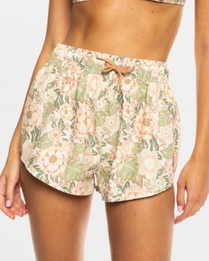 Girls's Roxy® No Bad Waves Boardshorts Green Flower | CDPM-76241