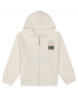 Girls's Roxy® Oversized Evening Hike Zip Hoodie White | RQPB-17856