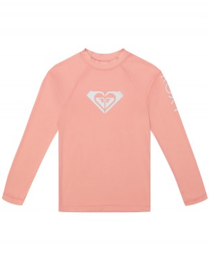 Girls's Roxy® Whole Hearted Long Sleeve Rashguards Orange | QIGO-58703
