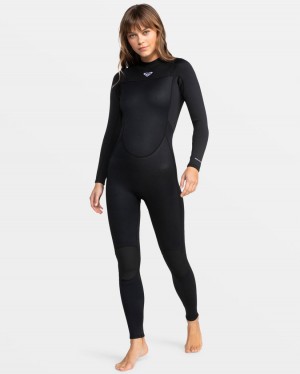 Women Roxy® 3/2mm Prologue Back Zip Wetsuit Black | NAGM-45082