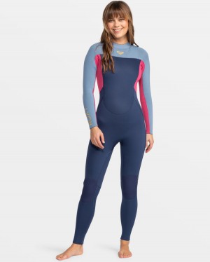Women Roxy® 4/3mm Prologue Back Zip GBS Wetsuit Dark Blue | OHRC-16039