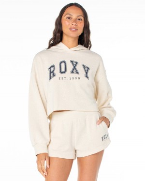 Women Roxy® Afternoon Hike Crop Hoodie Beige | CRAG-56709