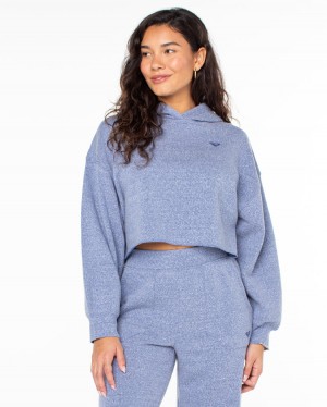 Women Roxy® Afternoon Hike Crop Hoodie Blue | MYQL-68173