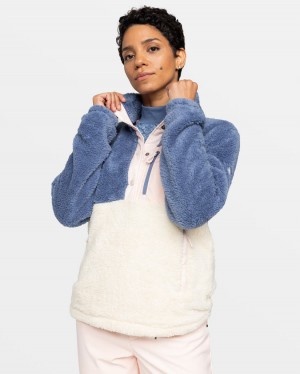 Women Roxy® Alabama Mock Neck Sweatshirt Navy / White | BSED-48076