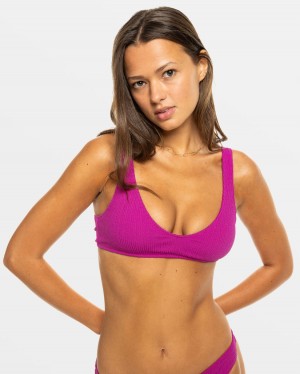 Women Roxy® Aruba Bralette Bikini Tops Fuchsia | WTOU-75619
