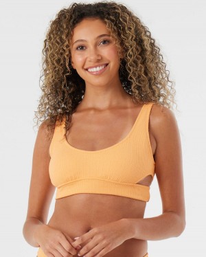 Women Roxy® Aruba Cut Out Bralette Bikini Tops Orange | YDNS-37124