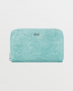 Women Roxy® Back in Brooklyn Zipper Wallet Turquoise | VBHR-85290