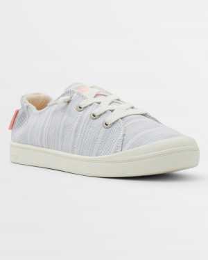 Women Roxy® Bayshore Plus Sneakers Blue Stripes | PFZA-15693