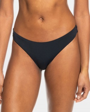 Women Roxy® Beach Classics Minis Bikini Bottoms Black | TRAN-80236