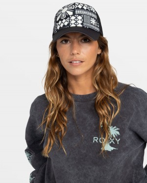 Women Roxy® Beautiful Morning Trucker Hats Black | ZISD-54136