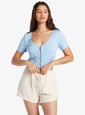 Women Roxy® Born With It Crop Tops Blue | MLNA-48907