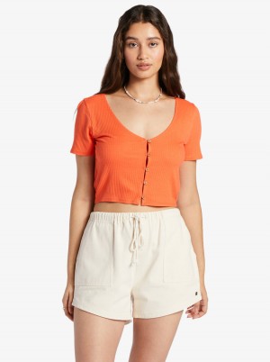 Women Roxy® Born With It Crop Tops Orange | FRJQ-43059