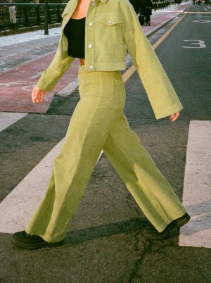 Women Roxy® Chloe Kim Corduroy Pants Green | OSAL-89643