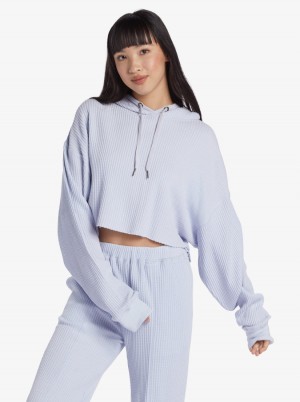 Women Roxy® Chloe Kim Off Duty Crop Hoodie Blue | YSVT-78364