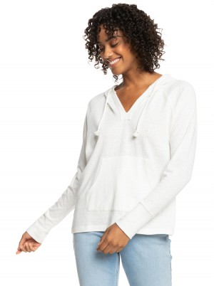 Women Roxy® Destination Surf Hoodie White | NJRE-06732