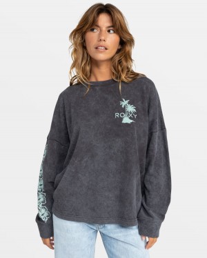 Women Roxy® East Side Long Sleeve Tops Dark Grey | XKWU-53481