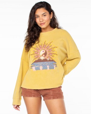 Women Roxy® East Side Long Sleeve Tops Yellow | CUFD-12064