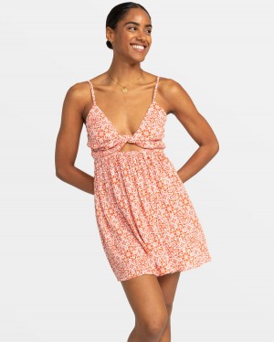 Women Roxy® Evening Glow Front Twist Mini Dress Pink | REVK-06289