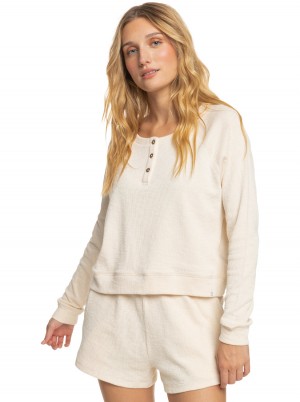 Women Roxy® Girl Next Door Long Sleeve Tops White | XMUK-79846