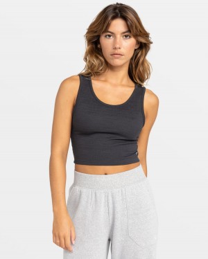 Women Roxy® Good Keepsake Crop Tops Black | UOBX-95372