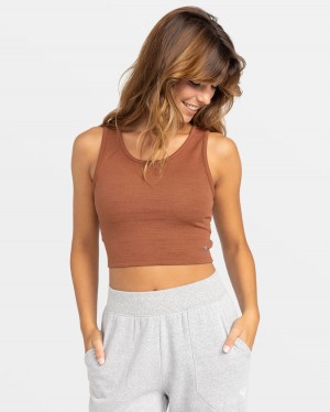 Women Roxy® Good Keepsake Crop Tops Brown | TGYV-20963
