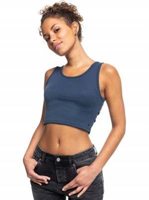 Women Roxy® Good Keepsake Crop Tops Indigo | NUGW-94617