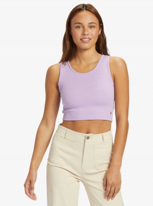 Women Roxy® Good Keepsake Crop Tops Purple | FHWM-81564