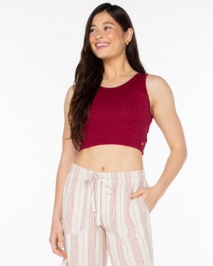 Women Roxy® Good Keepsake Crop Tops Red | UTMS-52130