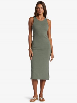 Women Roxy® Good Keepsake Midi Dress Green | WODG-13469