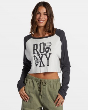 Women Roxy® Heritage 90 Long Sleeve T-Shirt White | XCBE-75183