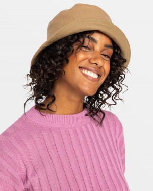 Women Roxy® High Dance Morning Felt Bucket Hats Brown | QTCA-43250