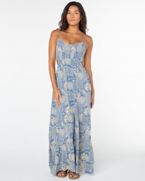 Women Roxy® Hot Tropics Maxi Dress Blue | SVZH-94763