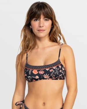 Women Roxy® Kerala Bralette Bikini Tops Dark Grey | OHXA-75146