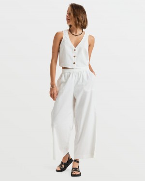 Women Roxy® Lekeitio Bay Pants White | WPUZ-24896