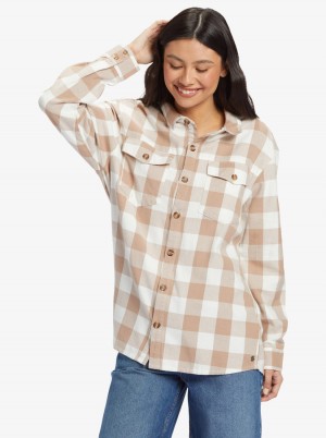 Women Roxy® Let It Go Long Sleeve Flannel Shirts Orange | VJBK-81254