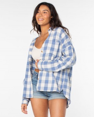 Women Roxy® Lets Get Away Shirts Blue | BGTX-31452