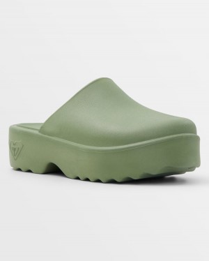 Women Roxy® Maddy Platform Clogs Green | RJHT-58329