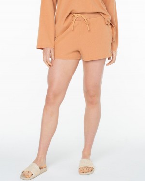 Women Roxy® Midnight Moon Fleece Shorts Brown | SXLB-37095