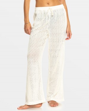 Women Roxy® Mood Moving Crochet Beachy Pants White | LHYN-96324