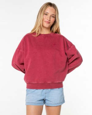 Women Roxy® Oasis Haze Pullover Sweatshirt Red | SVMA-54398
