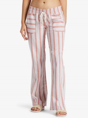 Women Roxy® Oceanside Flared Pants Stripes | IWRB-12036