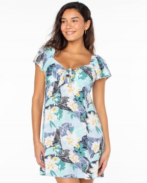 Women Roxy® Oceanview Mini Dress Blue | ETGM-49032