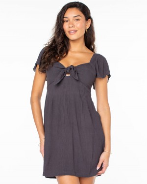 Women Roxy® Oceanview Mini Dress Dark Grey | JCNH-34921